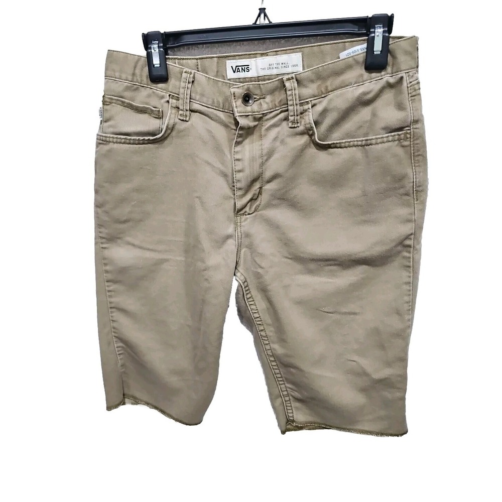 Men's VAN'S OFF THE WALL 5 Pocket Khaki Tan Skater Shorts Summer Hiking Size 30